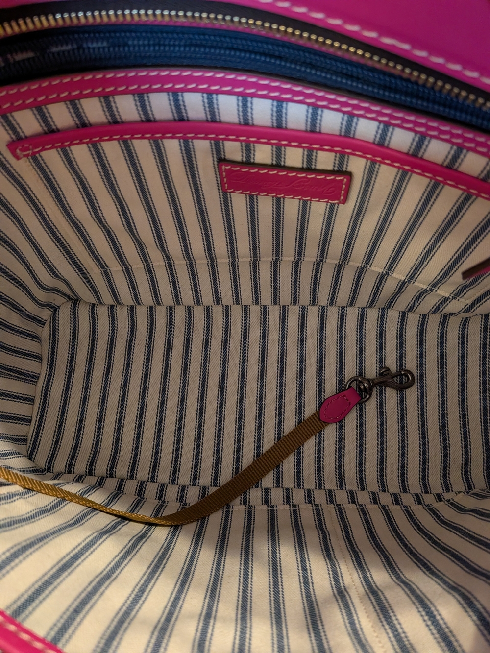 NWT! Dooney & Bourke Vachetta Beacon Zip Top Tote & Wallet Set in MAGENTA - Picture 11 of 16